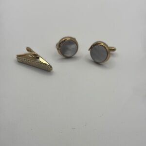 SWANK Gold‎ and mother of pearl Cuff Links Elegant Accessories